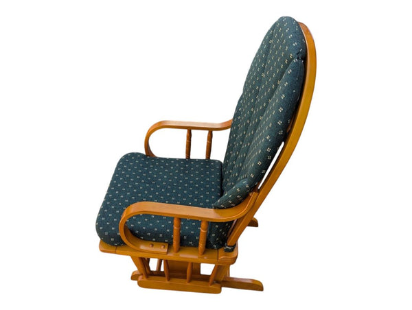 Wood Glider Rocking Chair with Upholstered Cushions