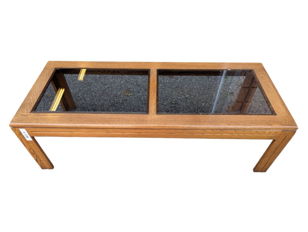 Oak & Glass Rectangular Coffee Table