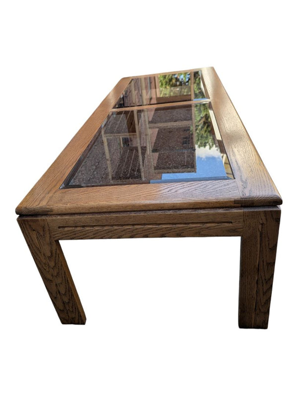 Oak & Glass Rectangular Coffee Table