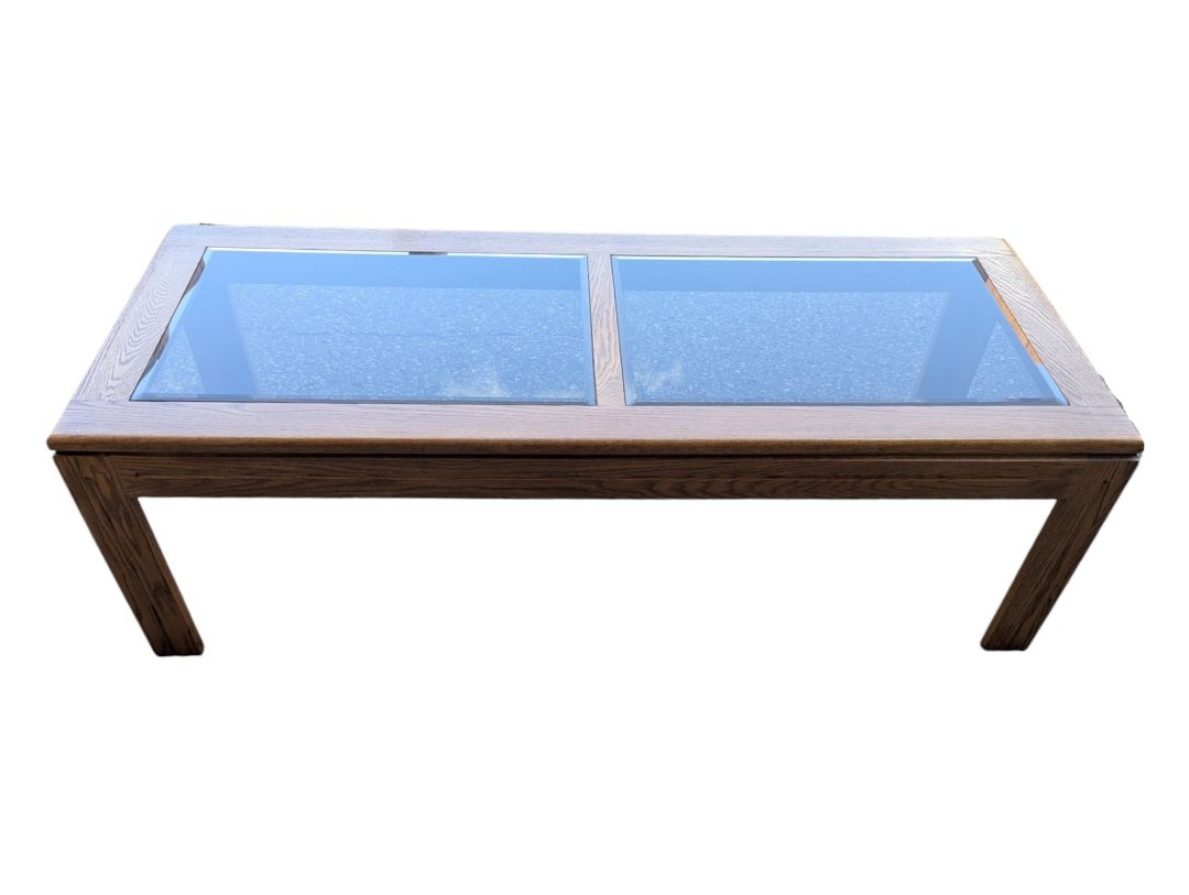 Oak & Glass Rectangular Coffee Table
