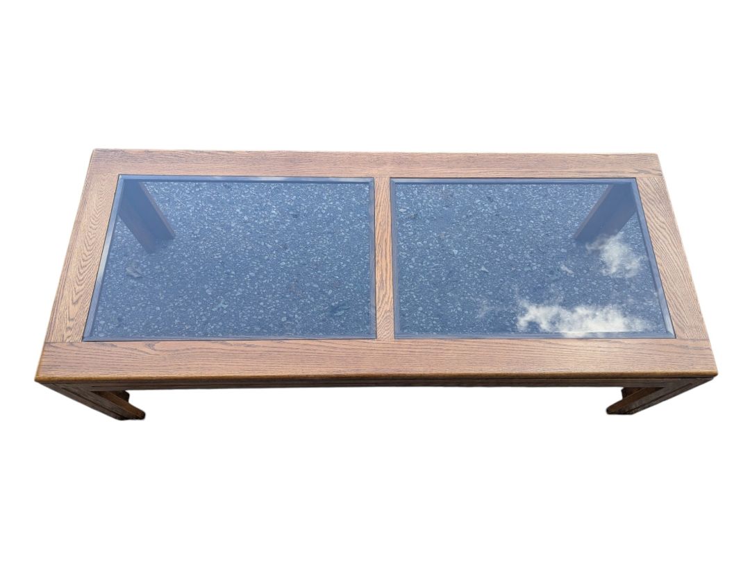 Oak & Glass Rectangular Coffee Table