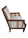 Pair of Wood-Framed Striped Upholstered Armchairs