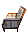 Pair of Wood-Framed Striped Upholstered Armchairs