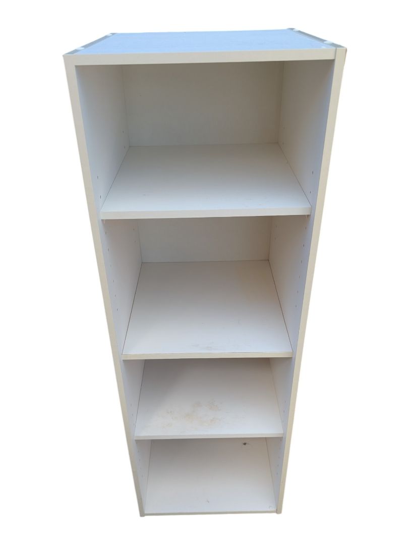 White Narrow 4-Tier Open Bookcase