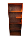 Tall Narrow Wood Bookcase with Five Shelves