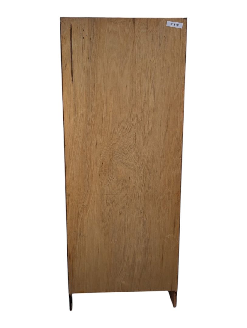Tall Narrow Wood Bookcase with Five Shelves