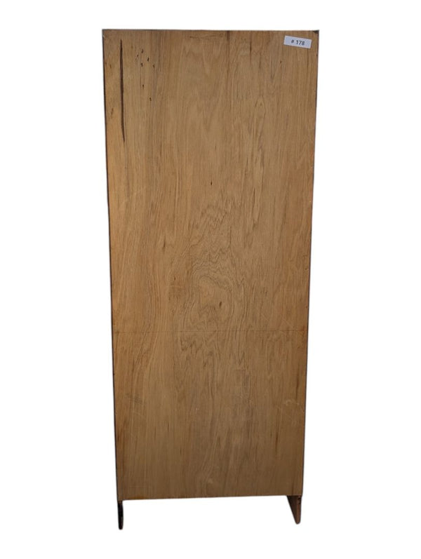 Tall Narrow Wood Bookcase with Five Shelves