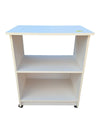 White Two-Tier Rolling Storage Shelf