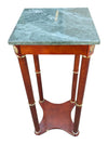Pair of Green Marble Top Pedestal Side Tables