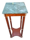 Pair of Green Marble Top Pedestal Side Tables