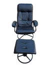 Black Swivel Recliner Chair with Matching Ottoman