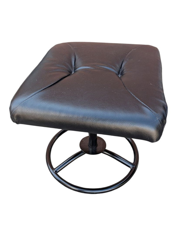 Black Swivel Recliner Chair with Matching Ottoman