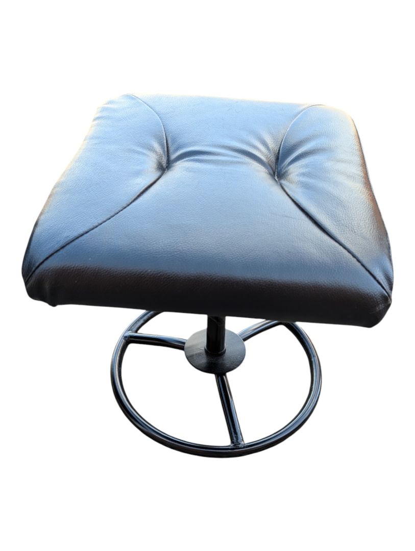 Black Swivel Recliner Chair with Matching Ottoman