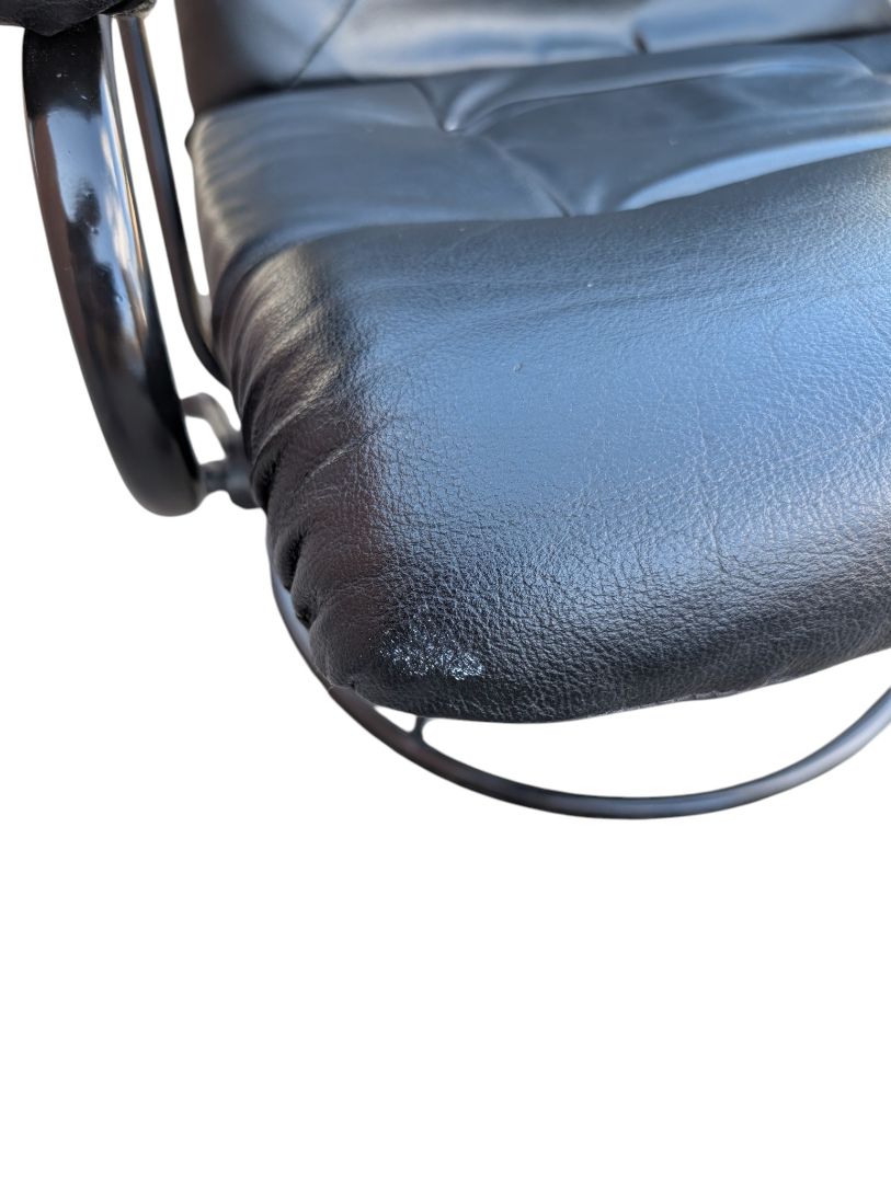 Black Swivel Recliner Chair with Matching Ottoman