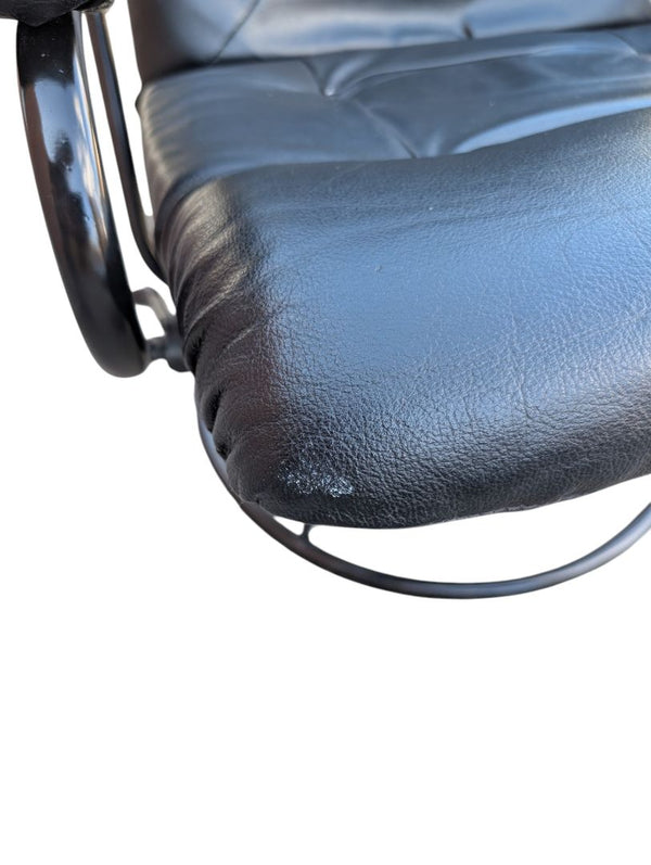 Black Swivel Recliner Chair with Matching Ottoman