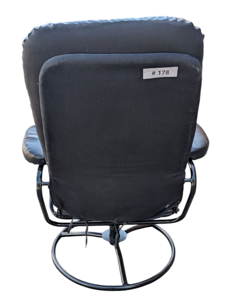 Black Swivel Recliner Chair with Matching Ottoman