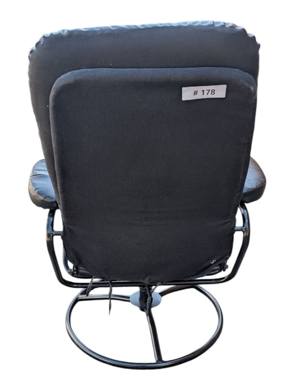 Black Swivel Recliner Chair with Matching Ottoman