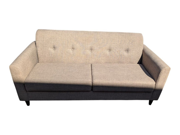 Beige Tufted Upholstered Sofa