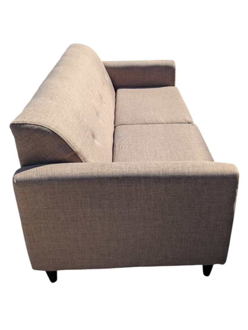 Beige Tufted Upholstered Sofa