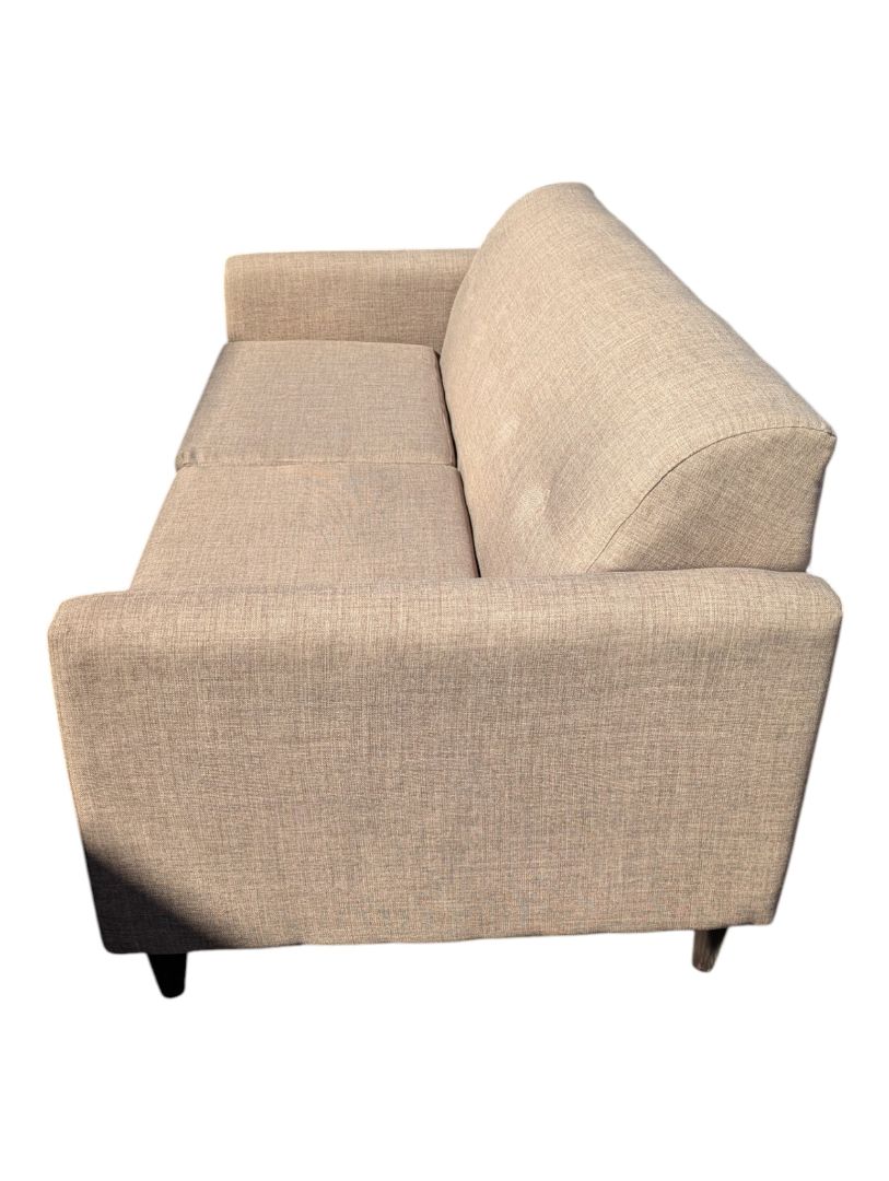 Beige Tufted Upholstered Sofa