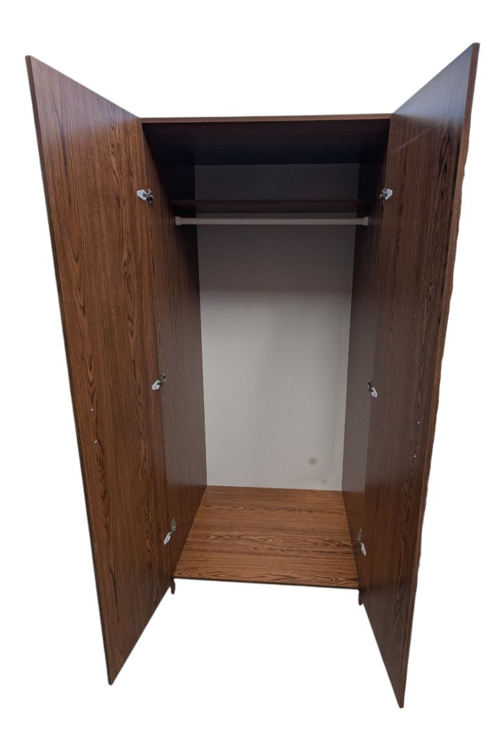 Tall Two-Door Wardrobe with Hanging Rod