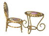 Vintage Limoges Porcelain Miniature Chair & Table Set
