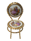 Vintage Limoges Porcelain Miniature Chair & Table Set