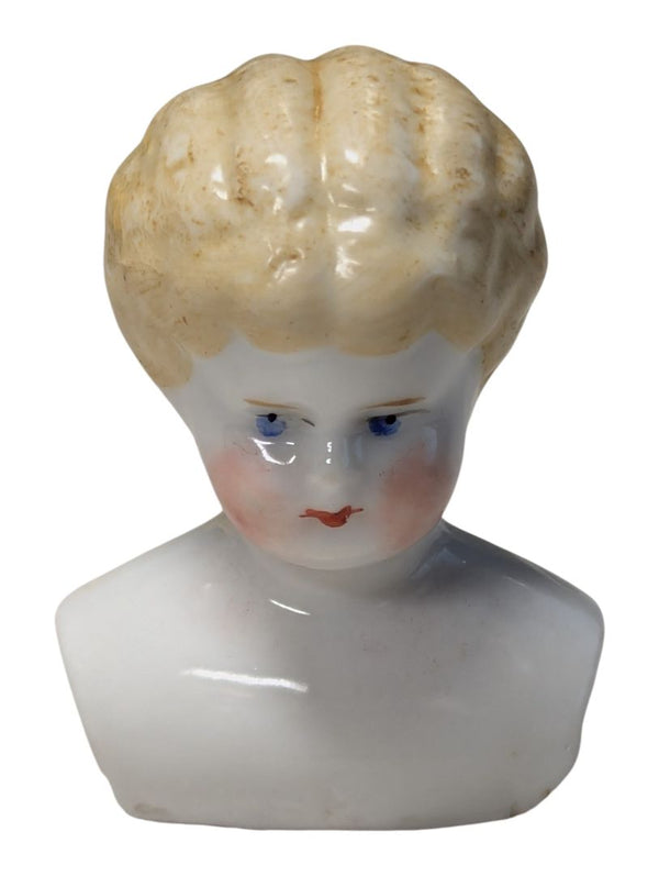 Antique Bisque Porcelain Doll Head & Shoulder Bust