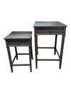 Pair of Graduated Wood Accent Tables with Drawers