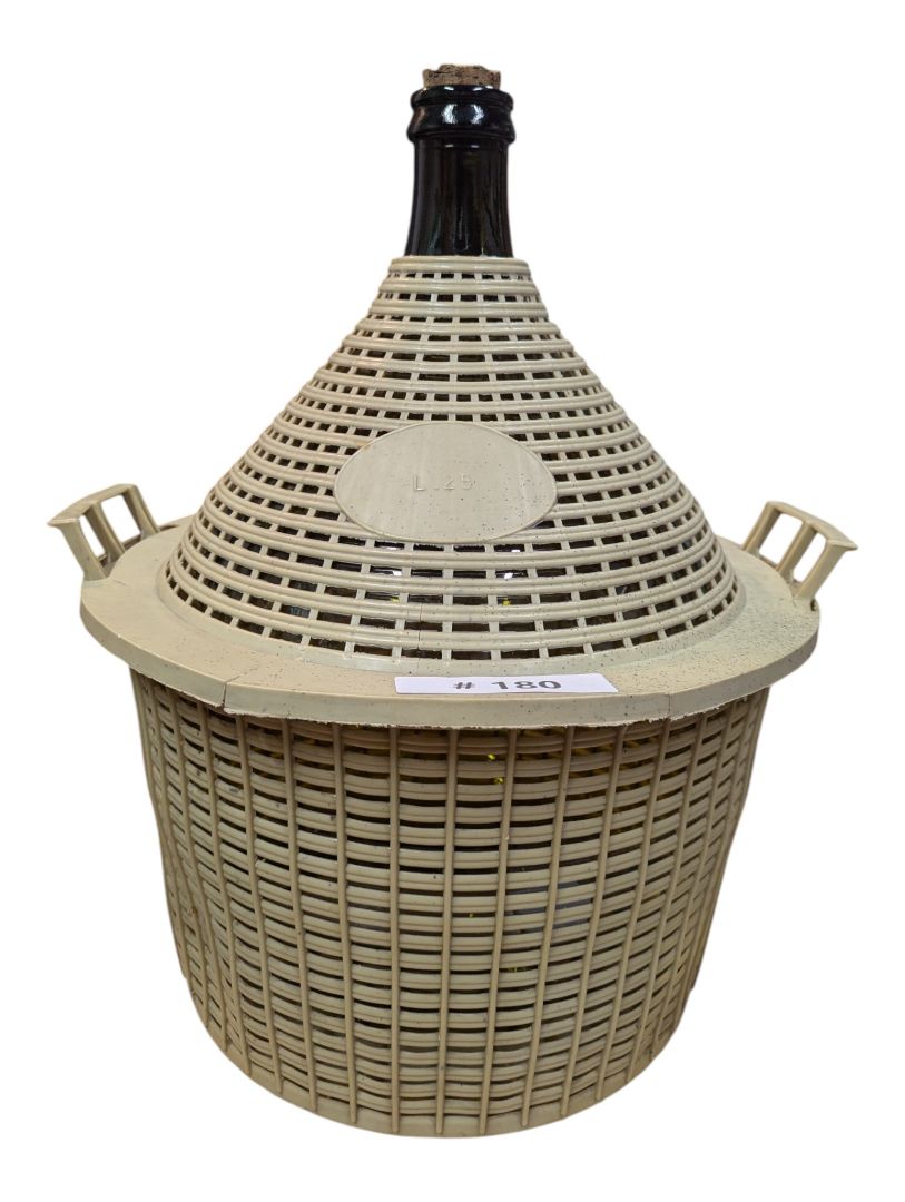 Vintage 25L Glass Demijohn Carboy with Basket