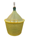 Vintage Green Glass Demijohn Carboy with Fermentation Airlock