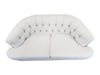 Cream Curved Tufted Sofa with Accent Pillows