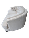 Cream Curved Tufted Sofa with Accent Pillows