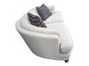Cream Curved Tufted Sofa with Accent Pillows