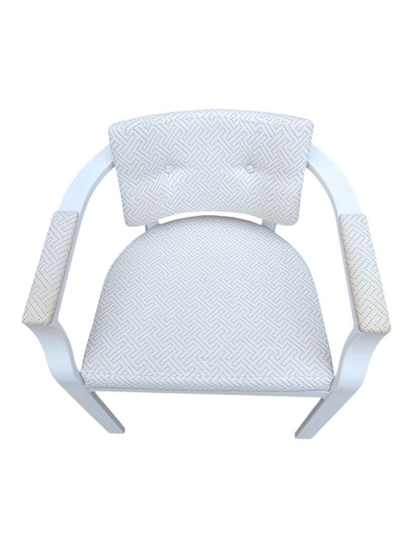White Curved Frame Upholstered Accent Chair
