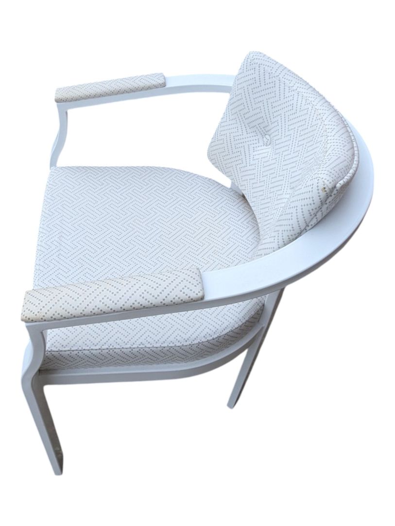 White Curved Frame Upholstered Accent Chair