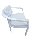 White Curved Frame Upholstered Accent Chair