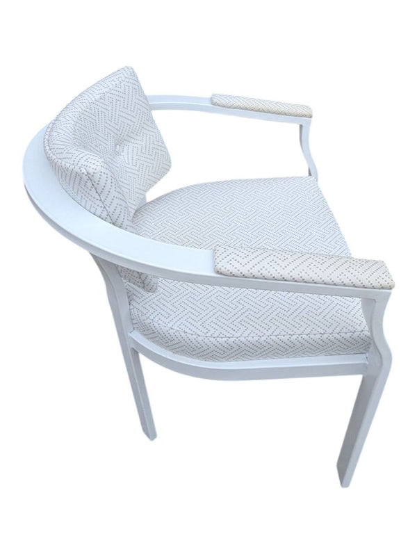 White Curved Frame Upholstered Accent Chair