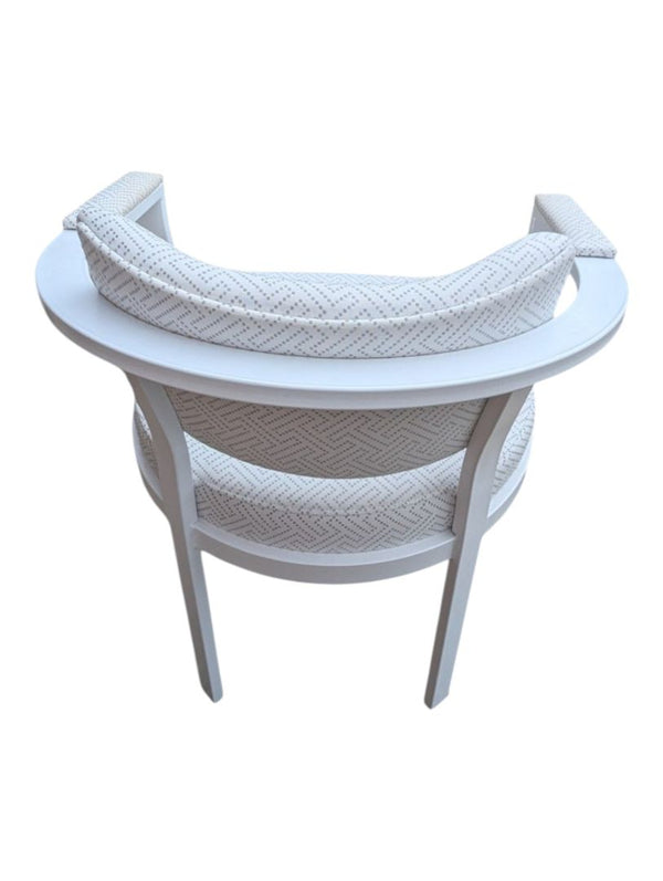 White Curved Frame Upholstered Accent Chair