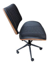 Black Quilted Faux Leather Swivel Office Chair