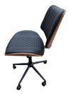Black Quilted Faux Leather Swivel Office Chair