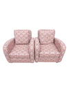 Pair of Geometric Upholstered Accent Chairs