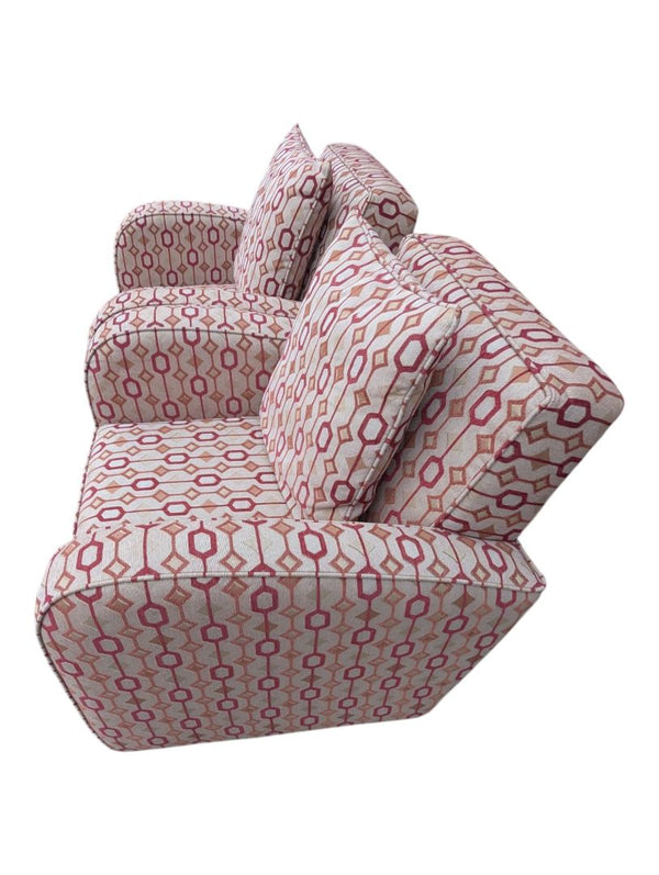 Pair of Geometric Upholstered Accent Chairs