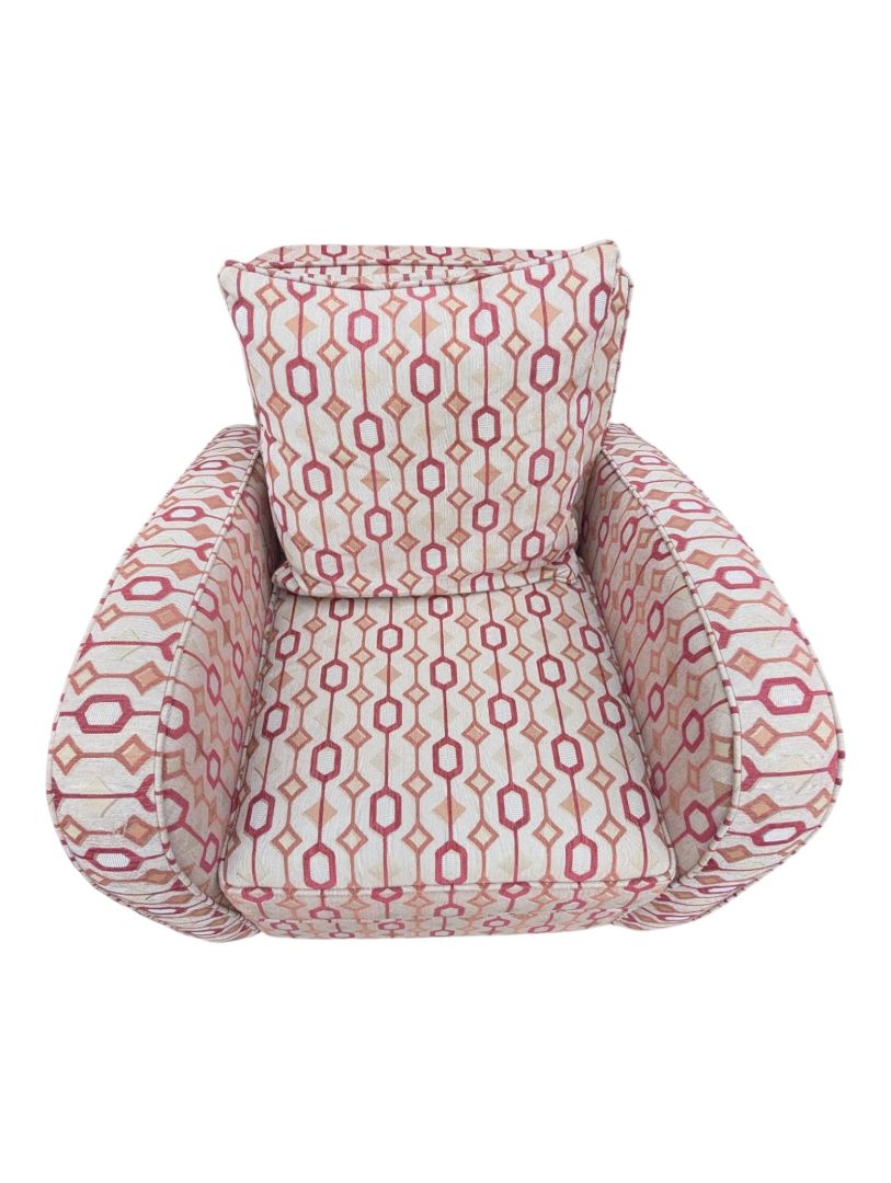Pair of Geometric Upholstered Accent Chairs