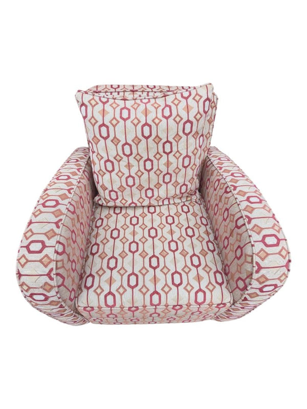 Pair of Geometric Upholstered Accent Chairs