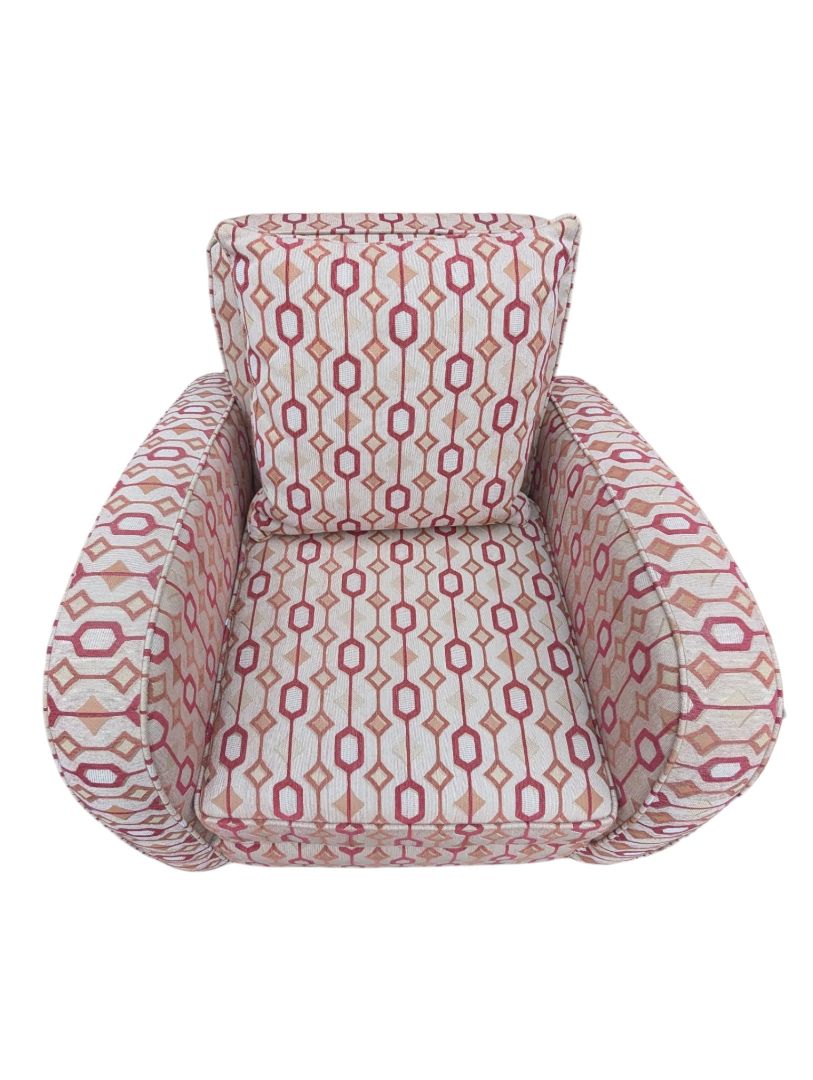 Pair of Geometric Upholstered Accent Chairs