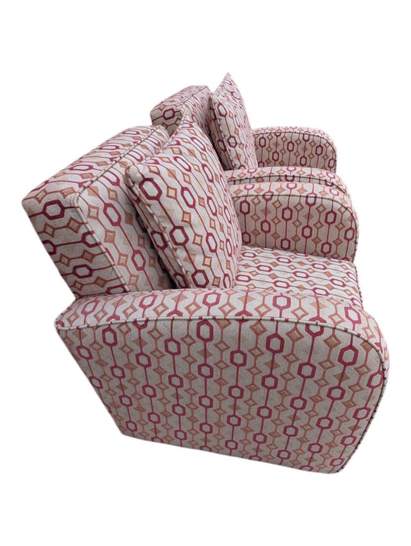 Pair of Geometric Upholstered Accent Chairs