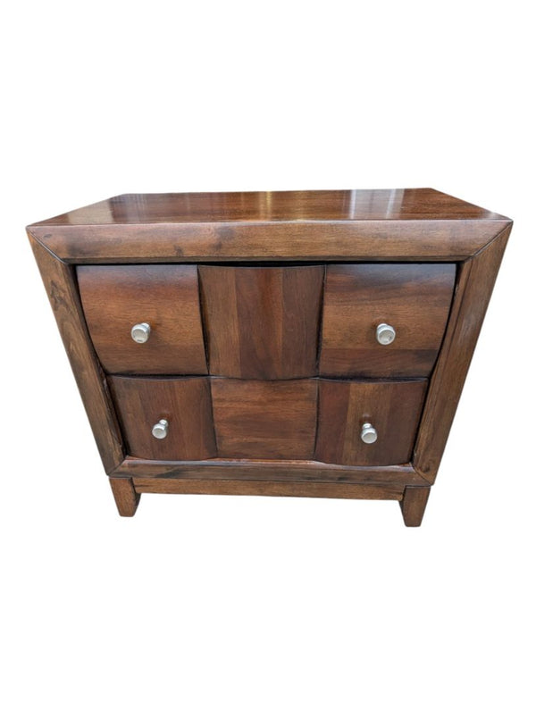 Contemporary Wood 2-Drawer Nightstand