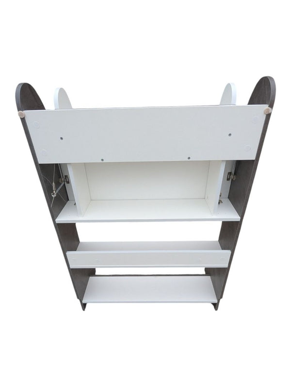 Modern Fold-Down Writing Desk with Shelving