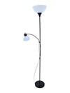 Black Dual-Light Floor Lamp with Reading Arm